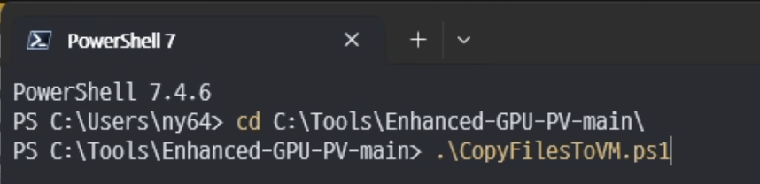 CopyFilesToVM.ps1 실행