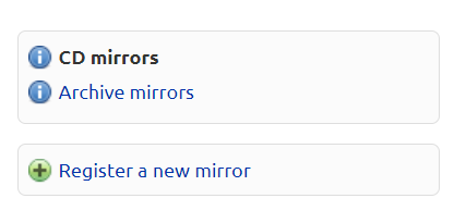 Register a new mirror 클릭
